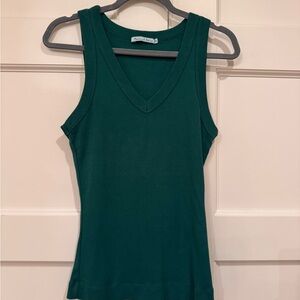 Michael Stars Emerald Green V-Neck Tank Top